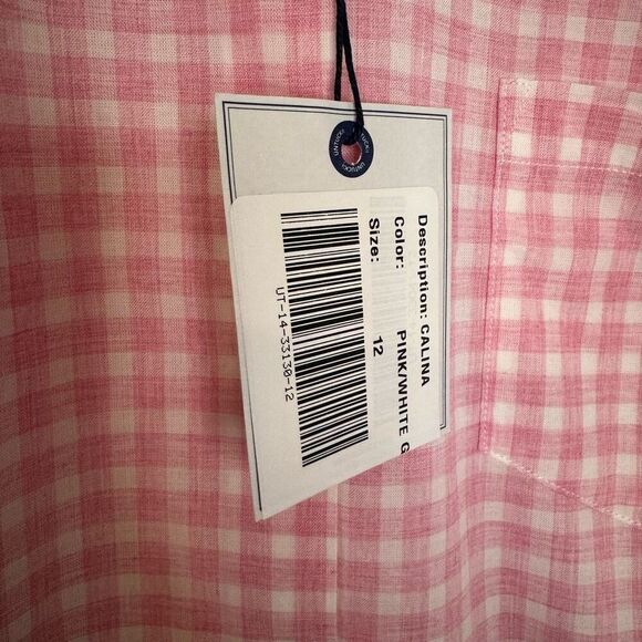 $130 Untuckit women’s pink gingham long sleeve button up brand new size 12 m7 - Picture 6 of 7